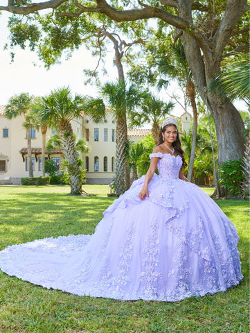 Schulterfreies Quinceanera-Kleid mit Applikation von House of Wu 26080