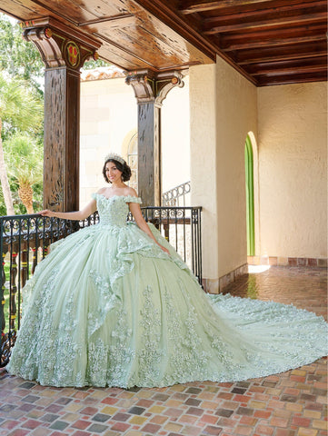 Schulterfreies Quinceanera-Kleid mit Applikation von House of Wu 26080