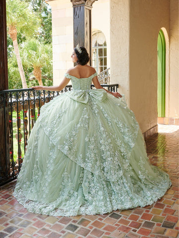 Schulterfreies Quinceanera-Kleid mit Applikation von House of Wu 26080