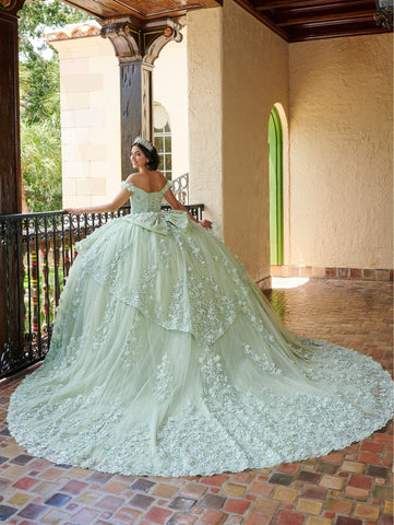 Schulterfreies Quinceanera-Kleid mit Applikation von House of Wu 26080