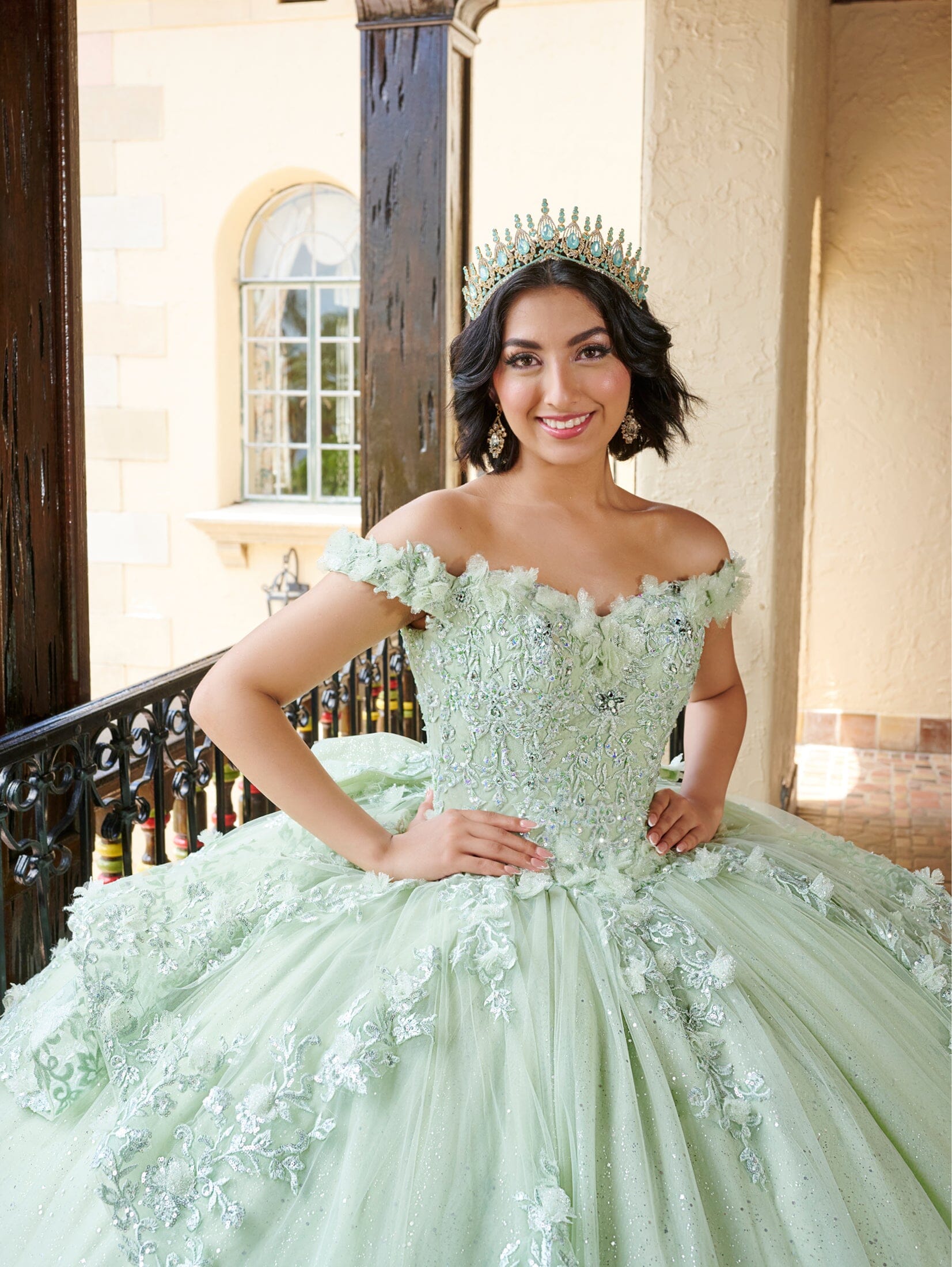 Applique Off Shoulder Quinceanera Dress by House of Wu 26080