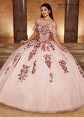 Schulterfreies Quinceanera-Kleid mit Applikation von Rachel Allan RQ2166