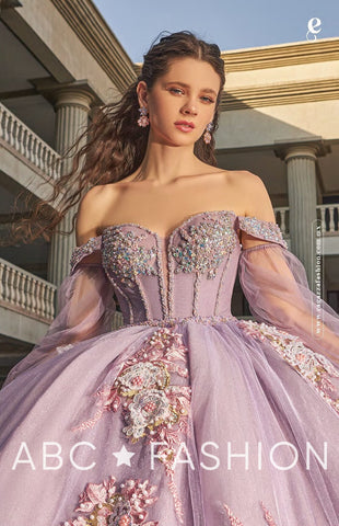 Schulterfreies Quinceanera-Kleid mit Applikation von Ragazza EV36-636