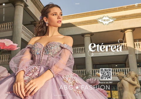 Schulterfreies Quinceanera-Kleid mit Applikation von Ragazza EV36-636