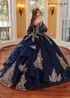 Applique Puff Sleeve Quinceanera Dress by Rachel Allan RQ1110
