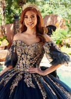 Applique Puff Sleeve Quinceanera Dress by Rachel Allan RQ1110