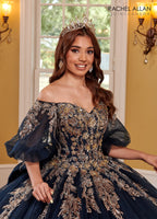 Applique Puff Sleeve Quinceanera Dress by Rachel Allan RQ1110