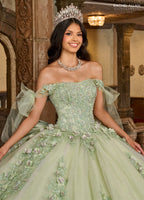 Applique Sheer Corset Quinceanera Dress by Rachel Allan RQ1132