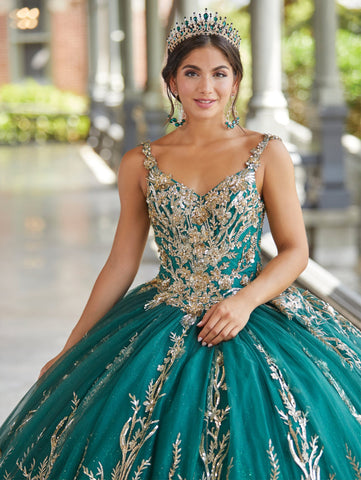 Ärmelloses Quinceanera-Kleid mit Applikation von House of Wu 26050