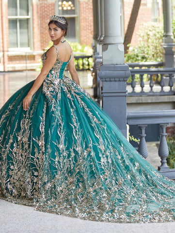 Ärmelloses Quinceanera-Kleid mit Applikation von House of Wu 26050