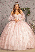 Ballkleid mit Applikationen, trägerlos und Puffärmeln von GLS Gloria GL3466