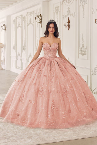 Ballkleid mit Applikationen und trägerlosen Puffärmeln von Ladivine 15722