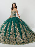 Trägerloses Quinceanera-Kleid mit Applikation von Fiesta Gowns 56468