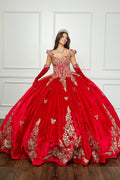 Ballkleid aus Samt mit Applikation und Herzausschnitt von Petite Adele PQ1038
