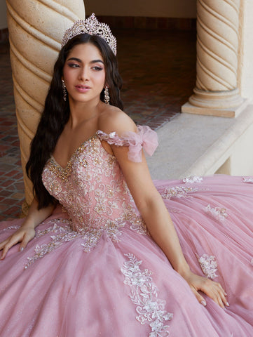 Quinceanera-Kleid mit V-Ausschnitt und Applikation von House of Wu 26059