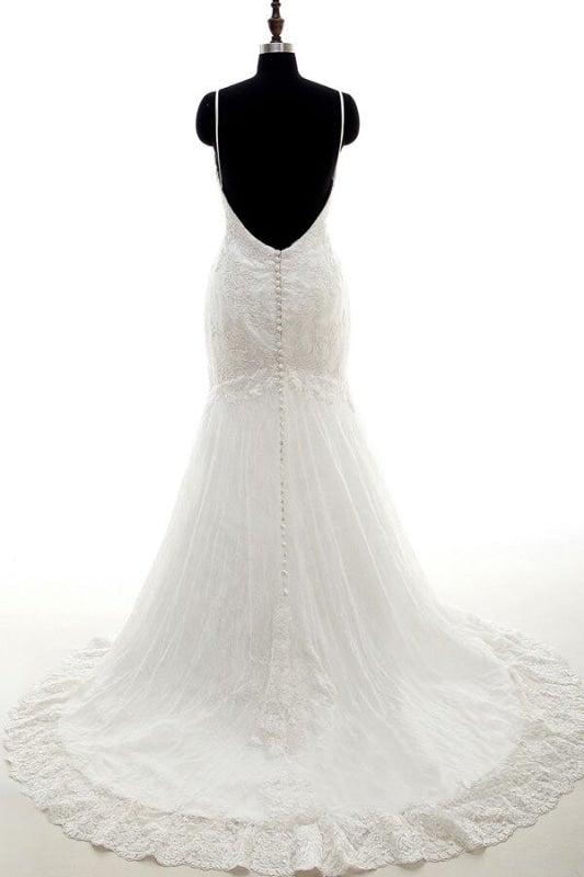 Applikationen Trägerkleid Meerjungfrau Elegante Brautkleider