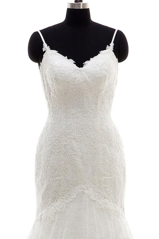 Applikationen Trägerkleid Meerjungfrau Elegante Brautkleider