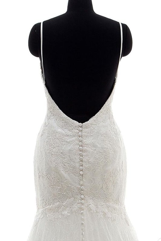 Applikationen Trägerkleid Meerjungfrau Elegante Brautkleider