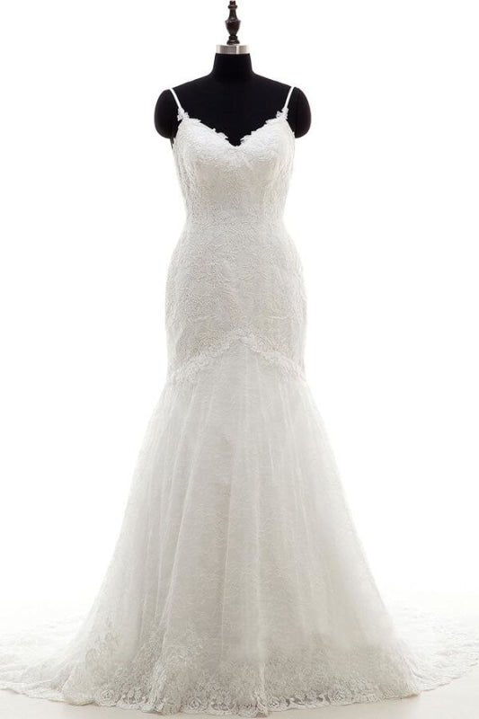 Applikationen Trägerkleid Meerjungfrau Elegante Brautkleider