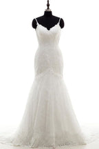 Applikationen Trägerkleid Meerjungfrau Elegante Brautkleider