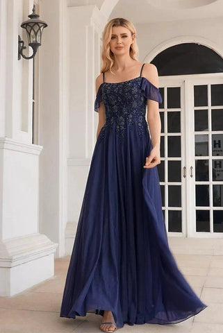Ankunft Sparkly A Line Off The Shoulder Kleider für die Brautmutter mit Perlen