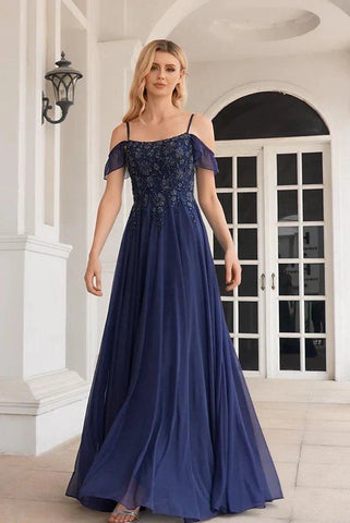 Ankunft Sparkly A Line Off The Shoulder Kleider für die Brautmutter mit Perlen