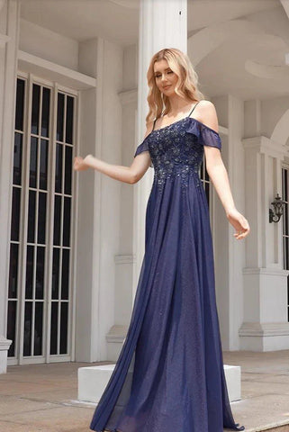 Ankunft Sparkly A Line Off The Shoulder Kleider für die Brautmutter mit Perlen