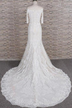 Fantastische Applikationen Hofzug Meerjungfrau elegante Hochzeitskleider