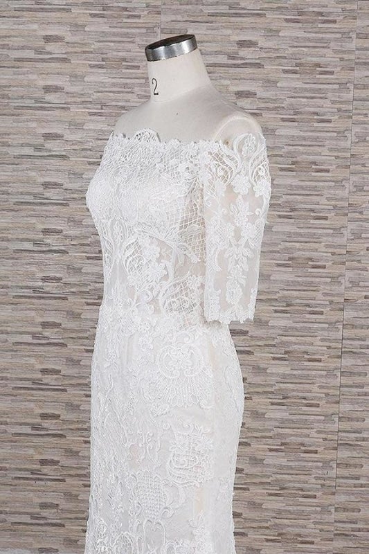 Fantastische Applikationen Hofzug Meerjungfrau elegante Hochzeitskleider