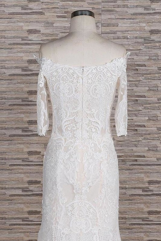 Fantastische Applikationen Hofzug Meerjungfrau elegante Hochzeitskleider