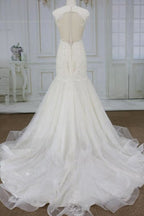 Fantastische Applikationen Tüll Meerjungfrau elegante Hochzeitskleider