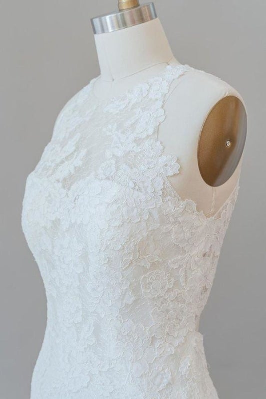 Faszinierende Illusionsspitze Meerjungfrau elegante Hochzeitskleider
