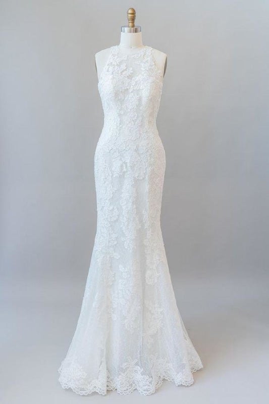 Faszinierende Illusionsspitze Meerjungfrau elegante Hochzeitskleider