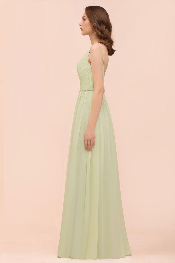 Backless Sage Bridesmaid Dress Floor Length Spring /Summer Maid of honor Dress
