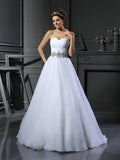 Abito da Sposa Satin Semplice Lungo Senza Maniche con Scollo a Cuore e Perline