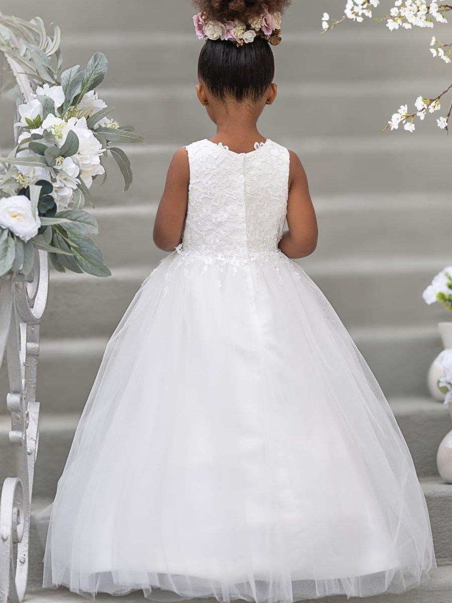NumberSea - Ball - Gown/Princess Satin Tulle Floor - length Flower Girl Dress