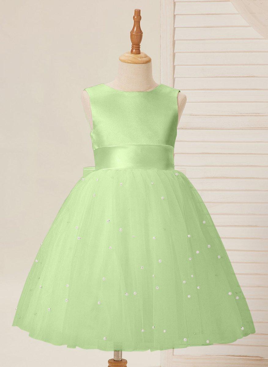 NumberSea - Ball - Gown/Princess Satin Tulle Knee - length Flower Girl Dress
