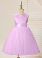 NumberSea - Ball - Gown/Princess Satin Tulle Knee - length Flower Girl Dress