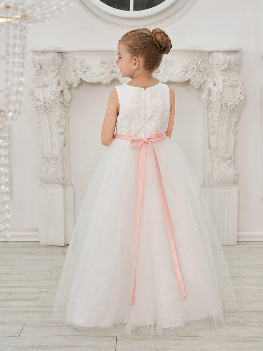 NumberSea - Ball - Gown/Princess Tulle Floor - length Ivory Flower Girl Dress