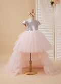NumberSea - Ball - Gown/Princess Tulle Pink Birthday Flower Girl Dress