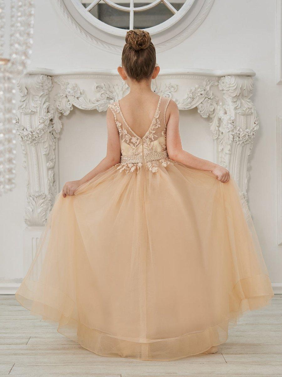 NumberSea - Ball - Gown/Princess Tulle Sweep Train Champagne Flower Girl Dress