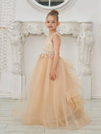 NumberSea - Ball - Gown/Princess Tulle Sweep Train Champagne Flower Girl Dress