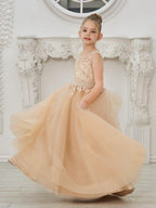 NumberSea - Ball - Gown/Princess Tulle Sweep Train Champagne Flower Girl Dress