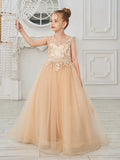 NumberSea - Ball - Gown/Princess Tulle Sweep Train Champagne Flower Girl Dress