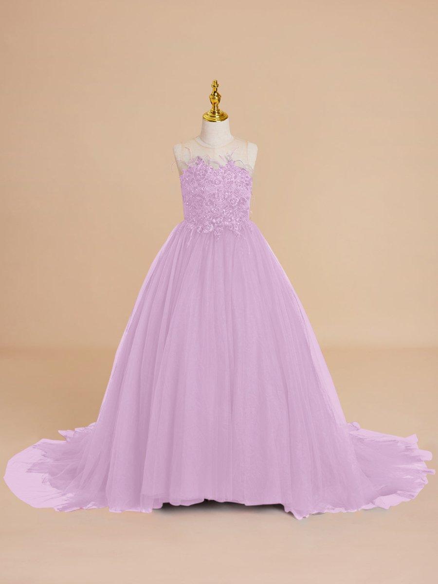 NumberSea - Ball - Gown/Princess Tulle Sweep Train Flower Girl Dress