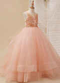 NumberSea - Ball - Gown/Princess Tulle Sweep Train Flower Girl Dress