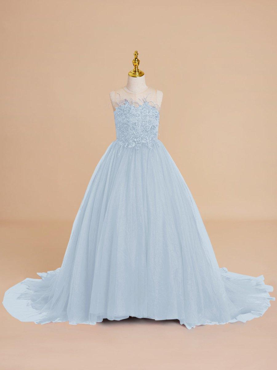 NumberSea - Ball - Gown/Princess Tulle Sweep Train Flower Girl Dress