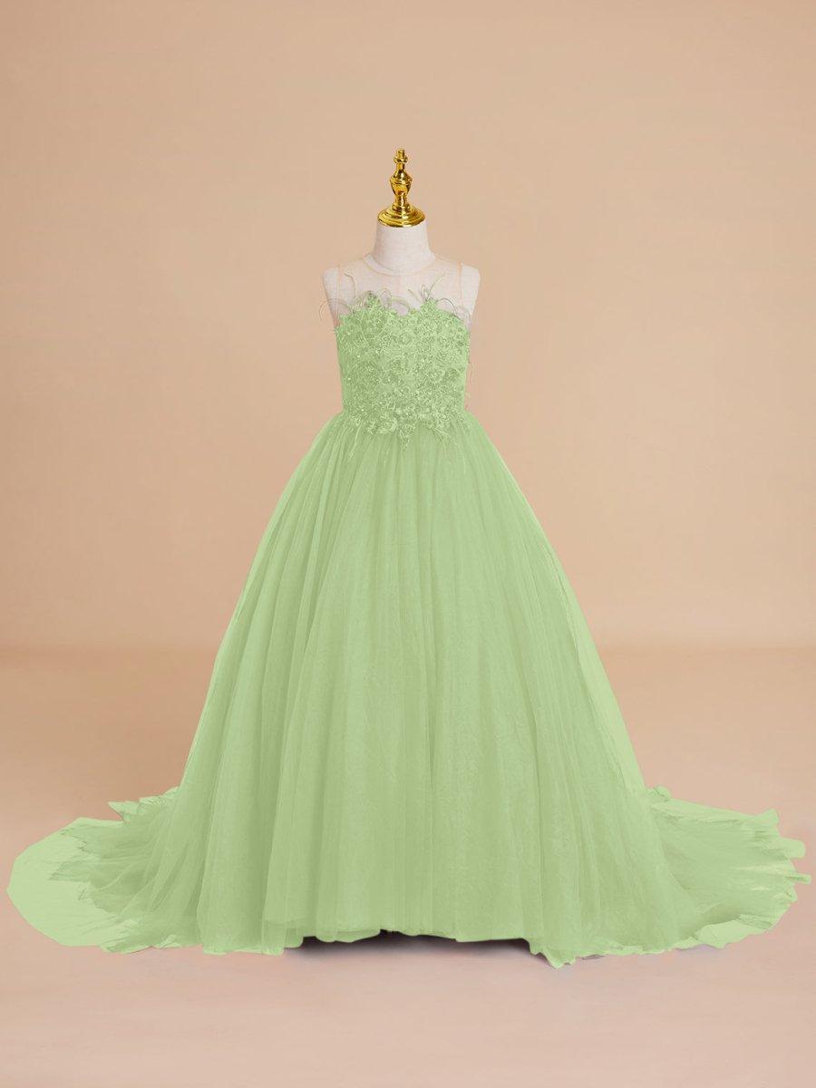 NumberSea - Ball - Gown/Princess Tulle Sweep Train Flower Girl Dress