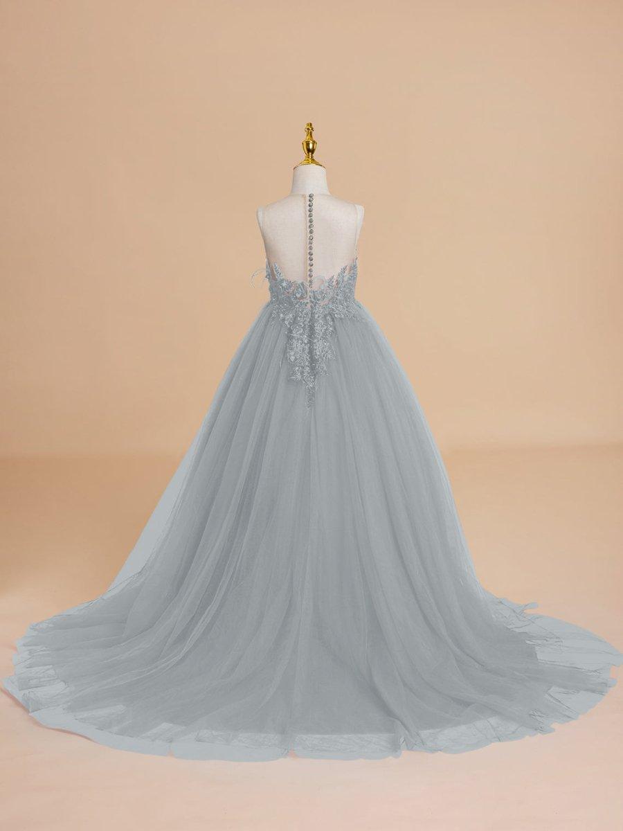 NumberSea - Ball - Gown/Princess Tulle Sweep Train Flower Girl Dress