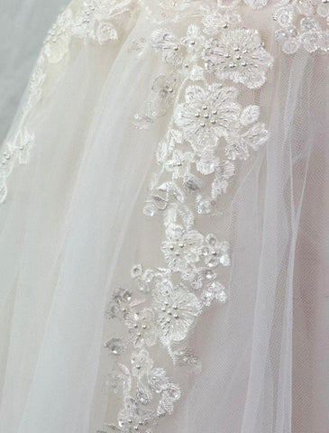 Strand A-Linie Camisole V-Ausschnitt Ärmellos Hofschleppe Tüll Brautkleider Brautkleider